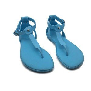 HUNTER Original T Bar Sandals Thong Blue Slip On